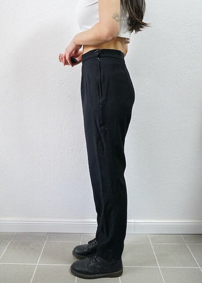 Vintage Moschino Pants Size S black wool trousers women pants high waisted pants
