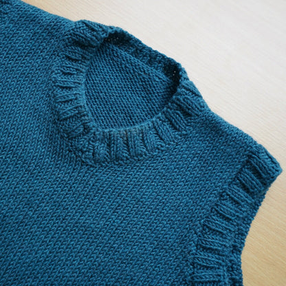 Vintage knit Vest size XS teal blue
