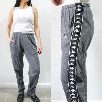 Vintage Kappa Sweatpants Size S grey black sport pants training pants joggings