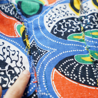 Vintage crazy pattern Dress size S colorful dress summer dress