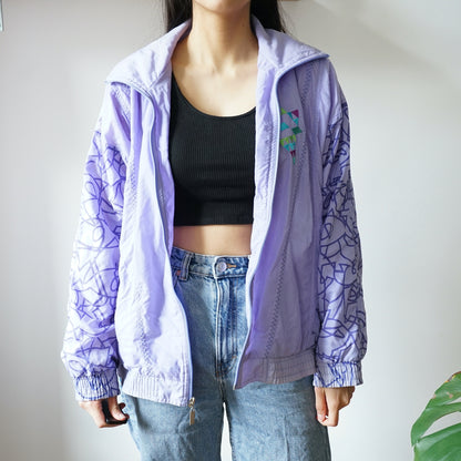 Vintage Lotto Windbreaker Size S-M light purple sport jacket vintage sport jacket 80s shell jacket women men jacket