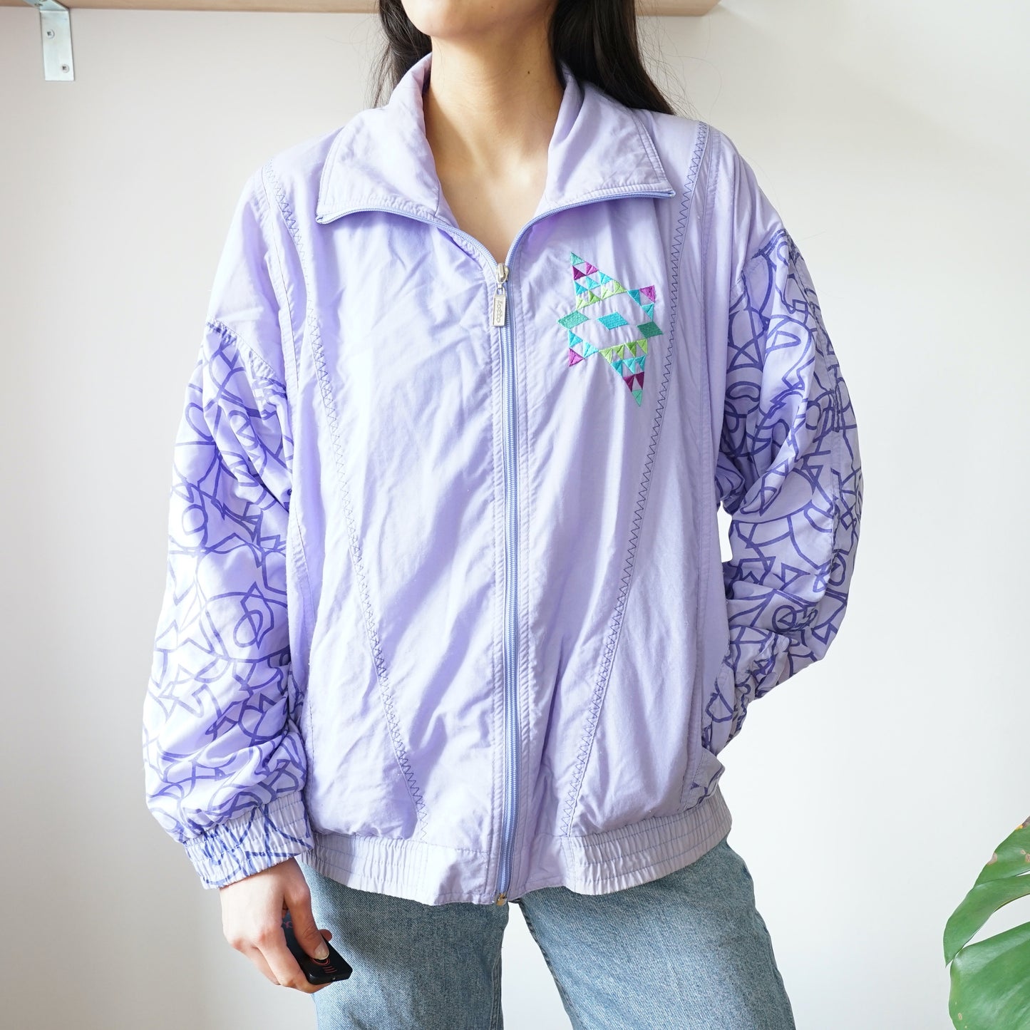 Vintage Lotto Windbreaker Size S-M light purple sport jacket vintage sport jacket 80s shell jacket women men jacket