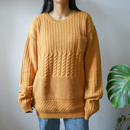 Vintage yellow Pullover Size XXL wool mix