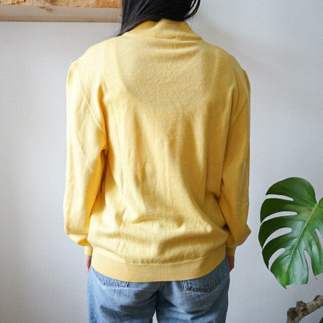 Vintage yellow merino mix Pullover Size M turtle neck