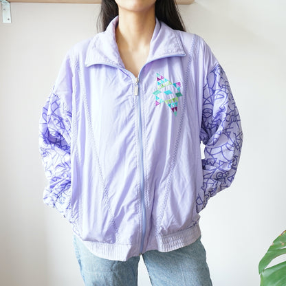 Vintage Lotto Windbreaker Size S-M light purple sport jacket vintage sport jacket 80s shell jacket women men jacket