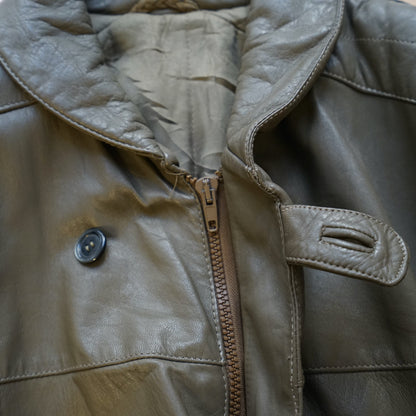 Vintage leather Jacket Size L taupe color