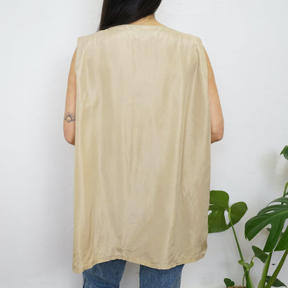 Vintage silk Blouse size L-XL champagne color