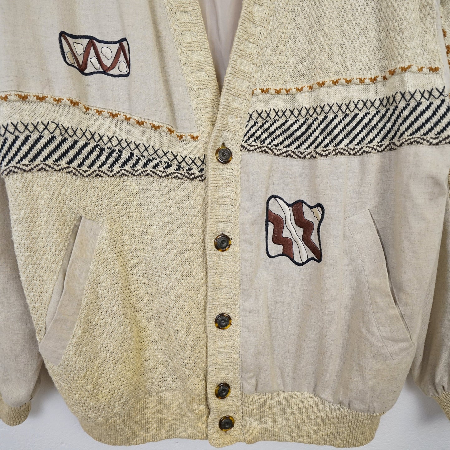 Vintage linen cotton Jacket men Size M-L