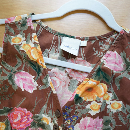 Vintage floral Romper size S sleeveless
