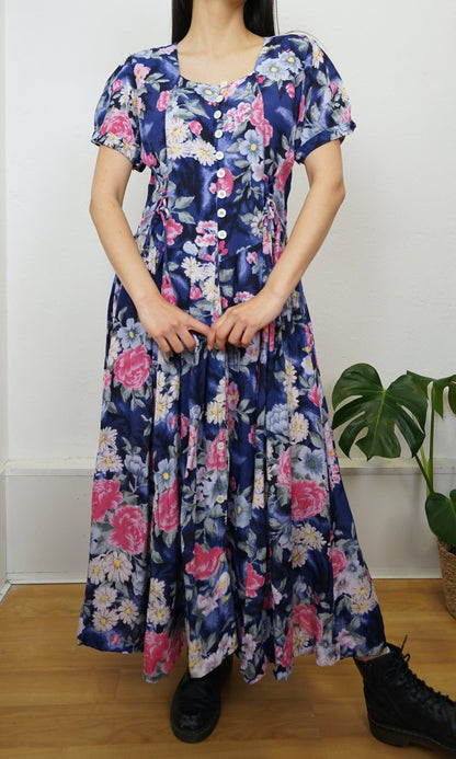Vintage floral maxi Dress size S-M