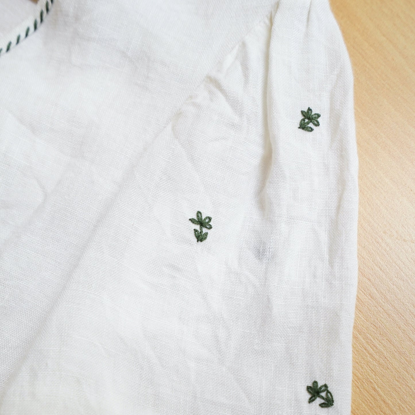 Vintage linen cropped Blouse Size M-L