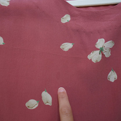 Vintage pink floral Blouse size S-M