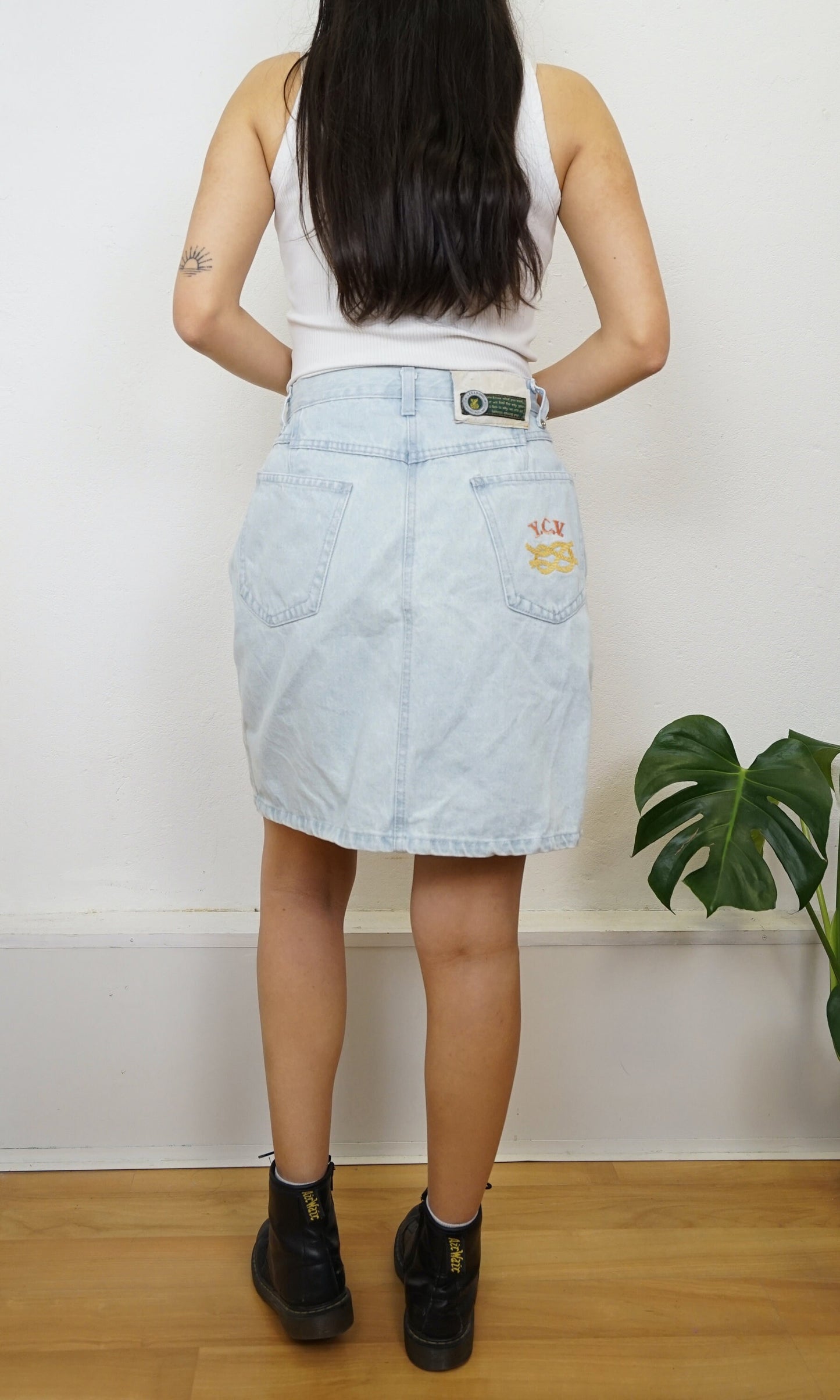 Vintage denim Skirt size S light wash