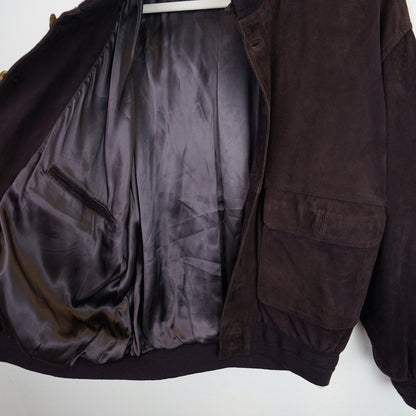 Vintage dark purple Suede Jacket Men Size M