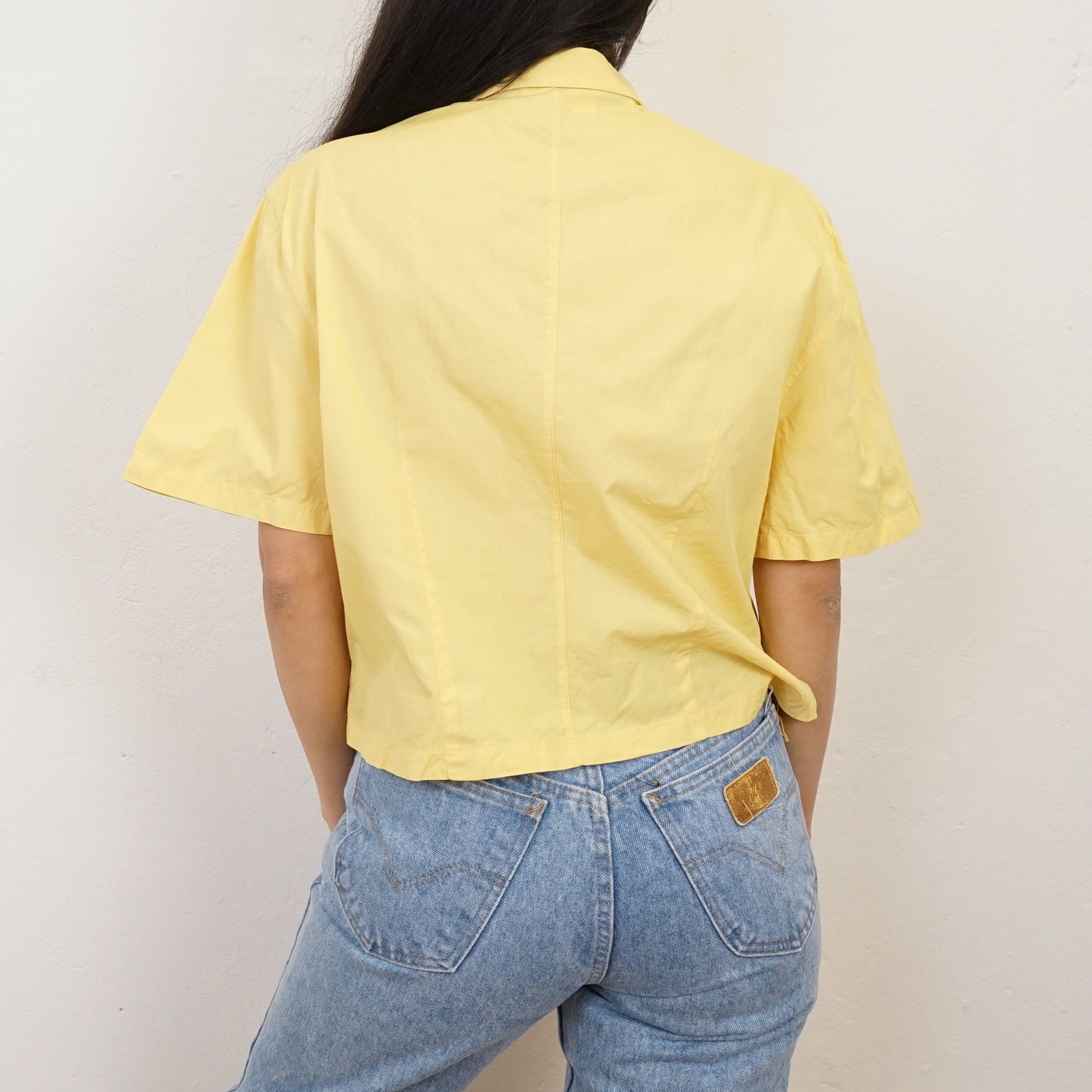Vintage yellow cotton Blouse Size S-M