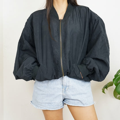 Vintage silk Bomber Jacket Size L unisex