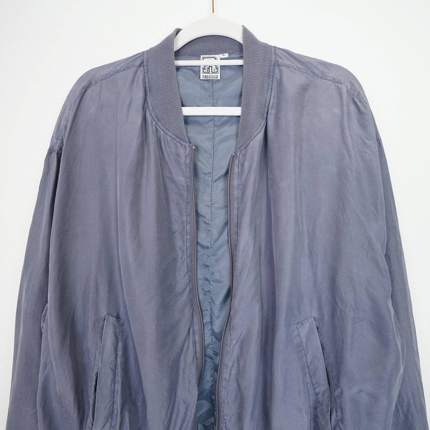 Vintage silk Bomber Jacket Men Size L