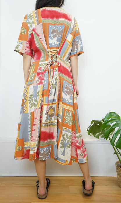Vintage colorful Dress size M-L