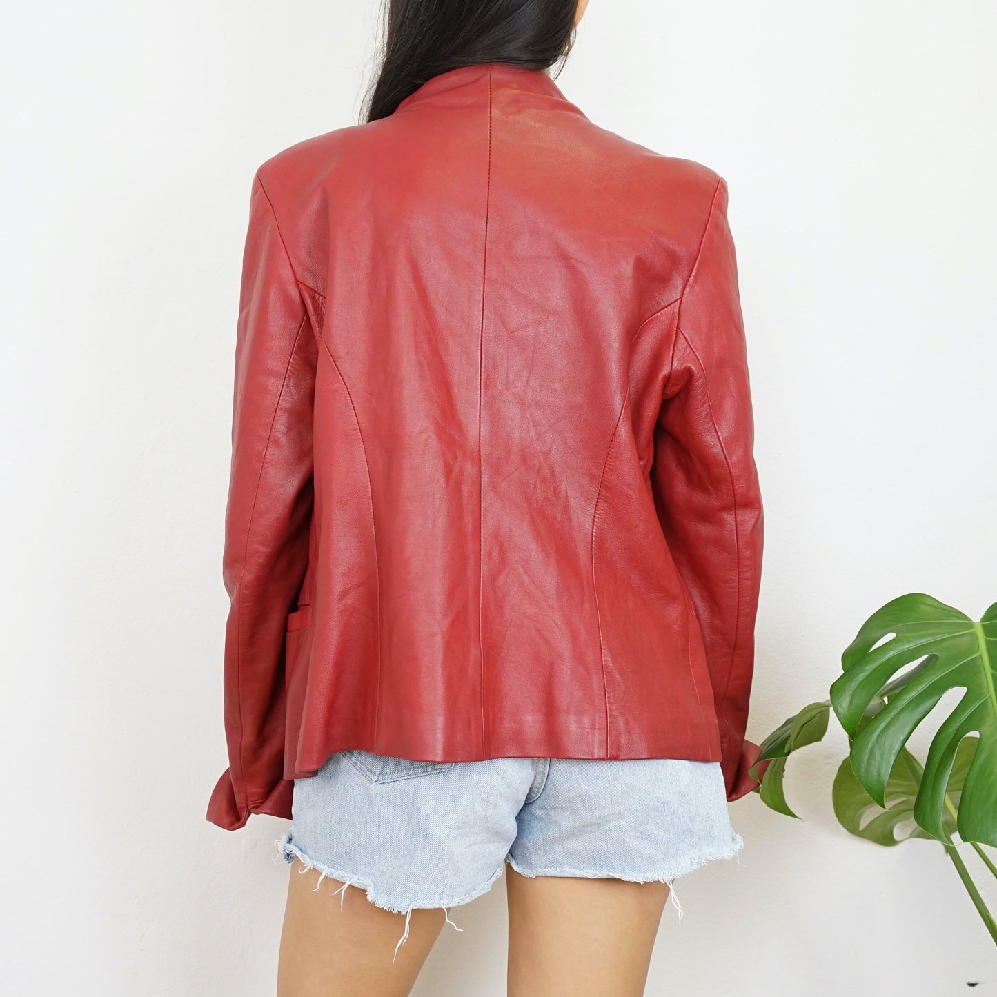 Vintage leather Jacket Size M red