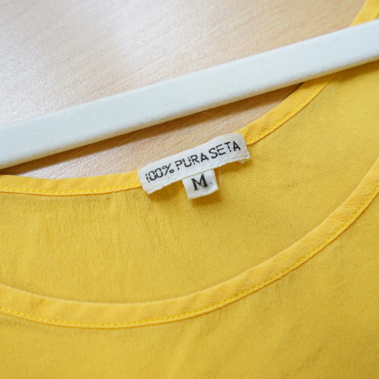 Vintage yellow silk Blouse size M