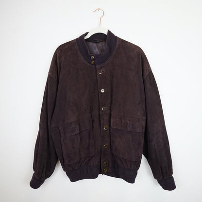 Vintage dark purple Suede Jacket Men Size M