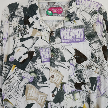 Vintage long sleeve Shirt Men Size L