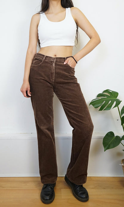 Vintage Corduroy Pants size M mid waist 70s