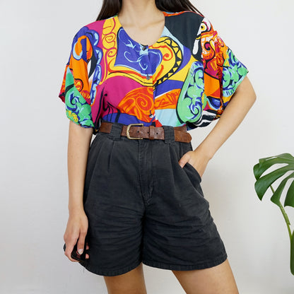 Vintage colorful Blouse size XL-XXL
