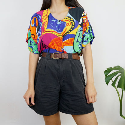 Vintage colorful Blouse size XL-XXL