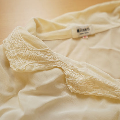 Vintage pure silk cream Blouse size L-XL