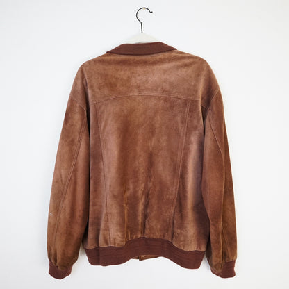 Vintage brown Suede Jacket Men Size L