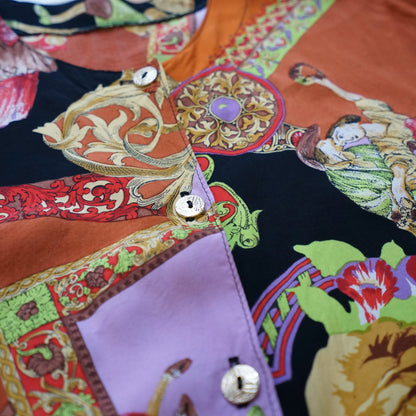 Vintage colorful Blouse size XL baroque