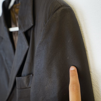Vintage brown leather Blazer Men Size L oversized