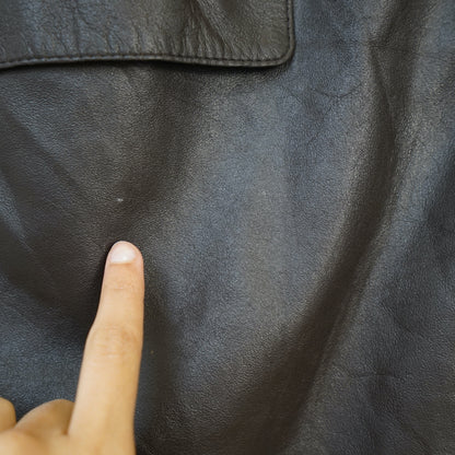 Vintage brown leather Blazer Men Size L oversized