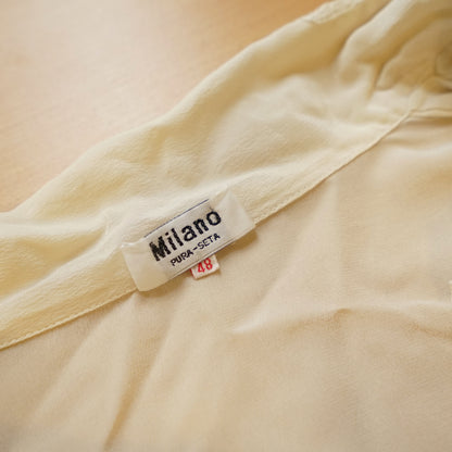 Vintage pure silk cream Blouse size L-XL