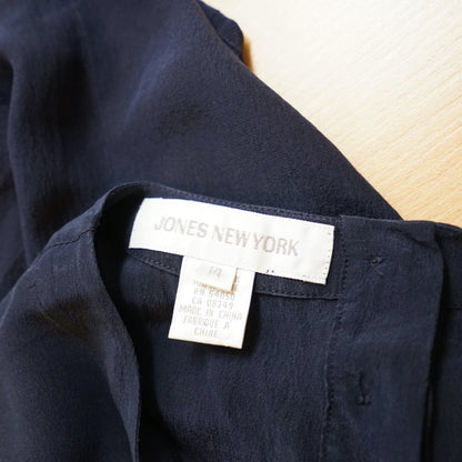 Vintage blue silk Shirt size M-L