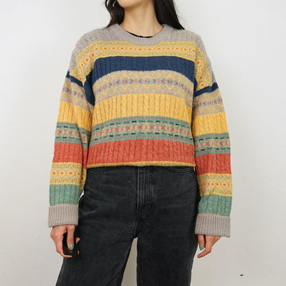 Vintage Pullover size L colorful wool mix