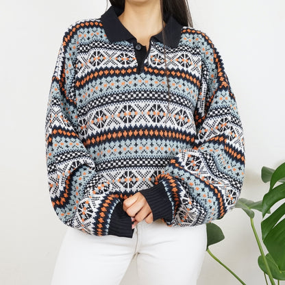 Vintage polo Pullover size L colorful