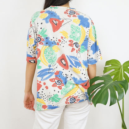 Vintage colorful T-Shirt size M-L crazy pattern