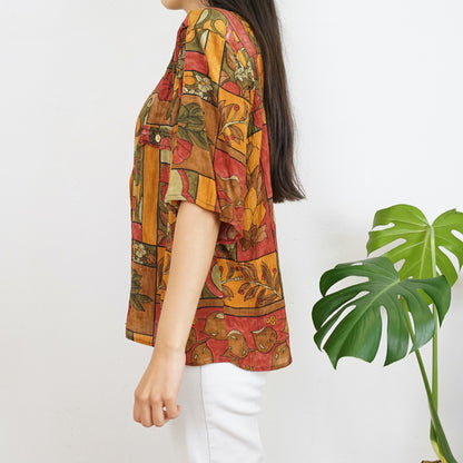 Vintage floral Blouse size L-XL