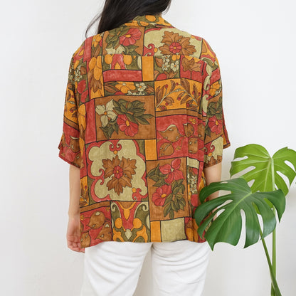 Vintage floral Blouse size L-XL