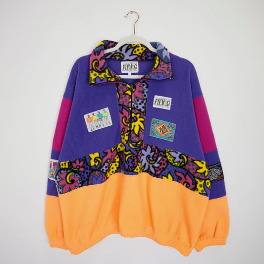 Vintage colorful Fleece Pullover Size XL