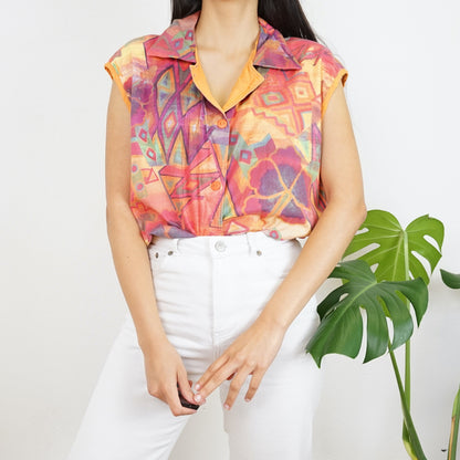 Vintage colorful Blouse size M-L