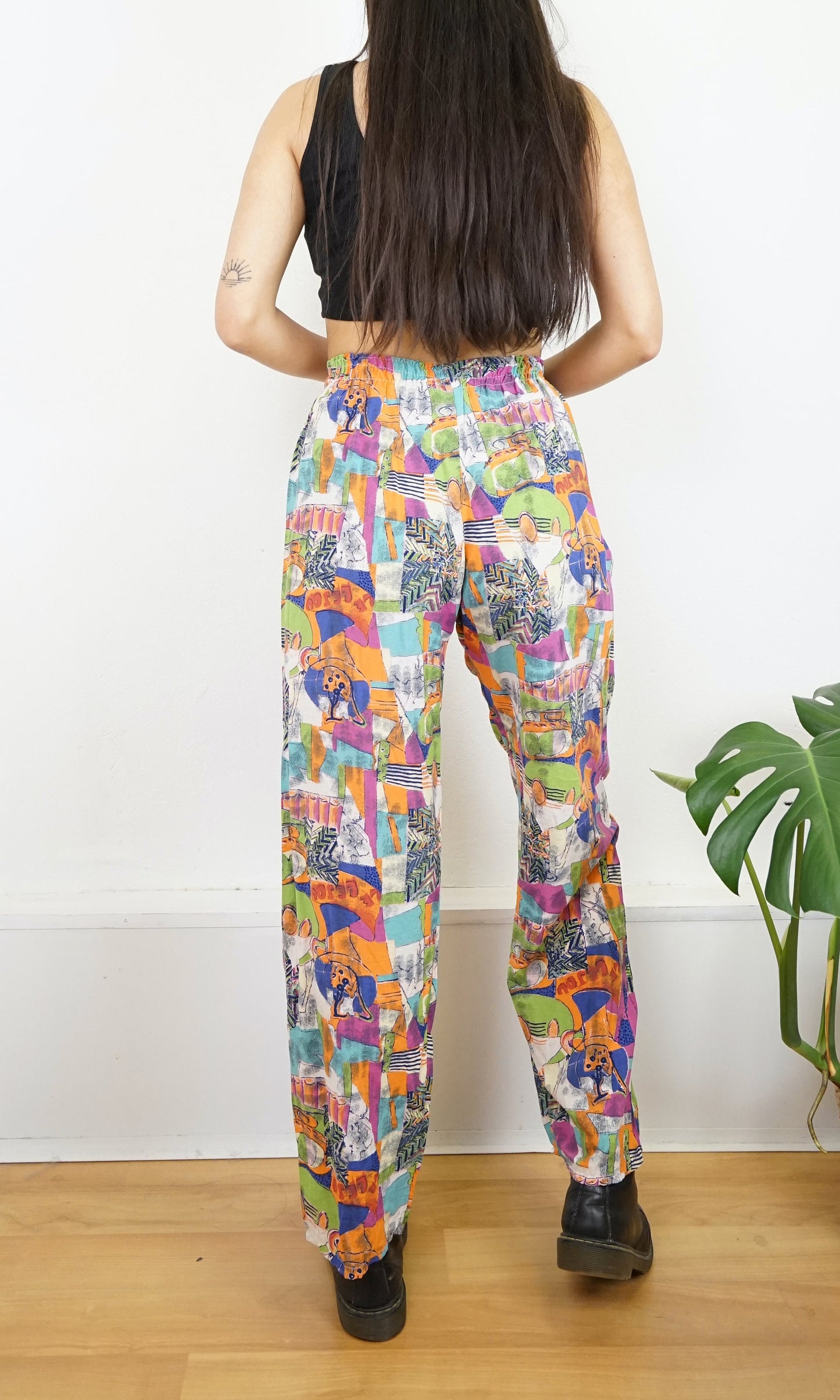 Vintage colorful pants size S crazy pattern