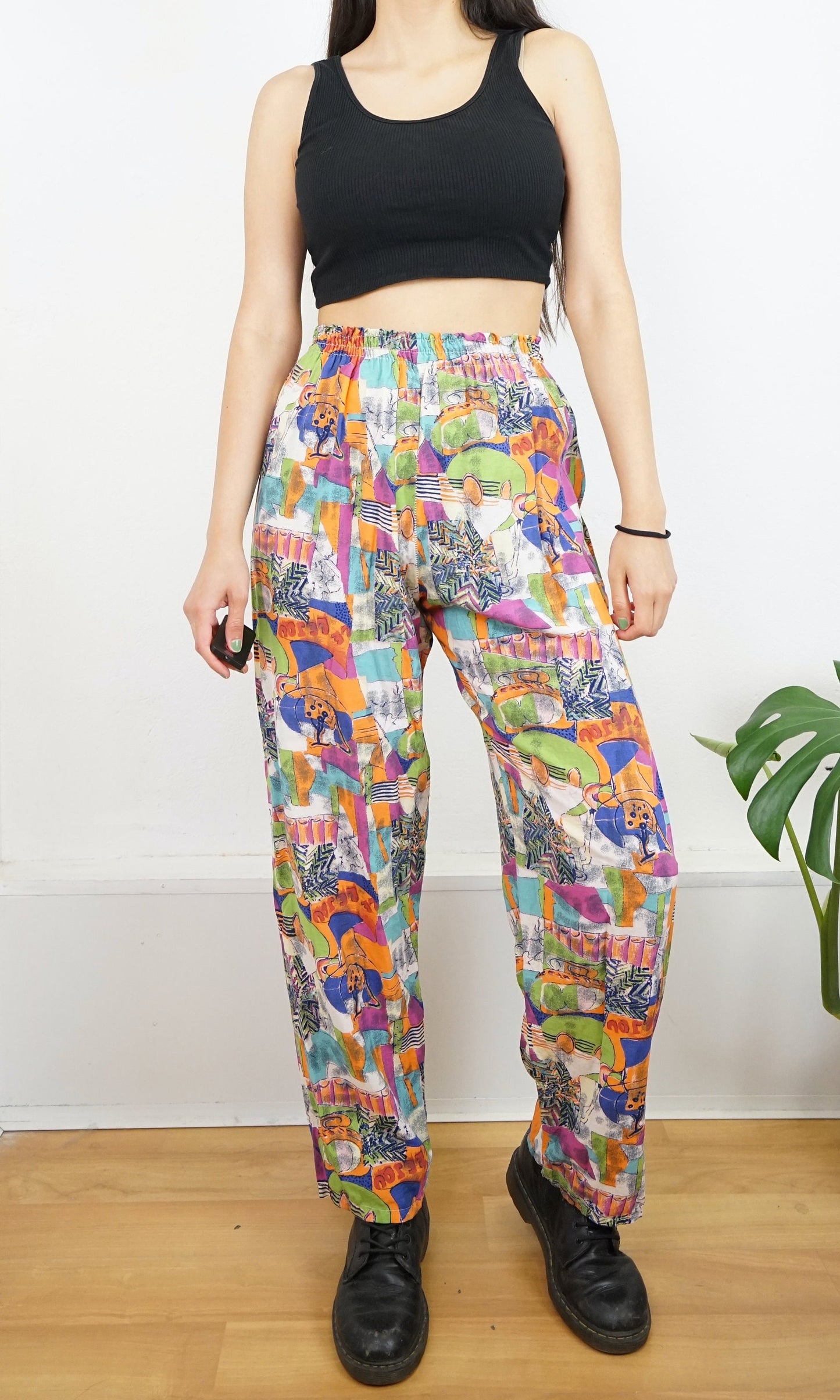 Vintage colorful pants size S crazy pattern