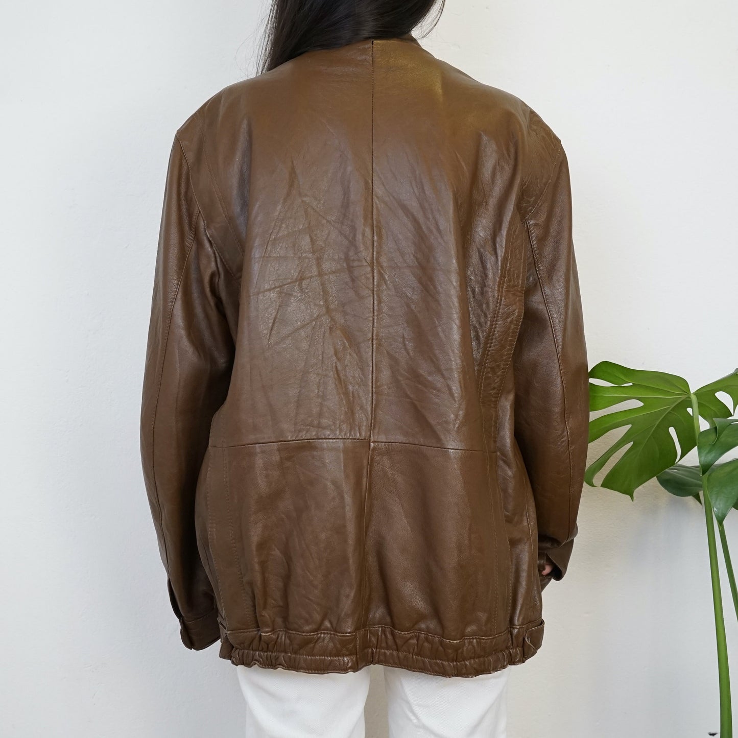 Vintage brown leather jacket Size L