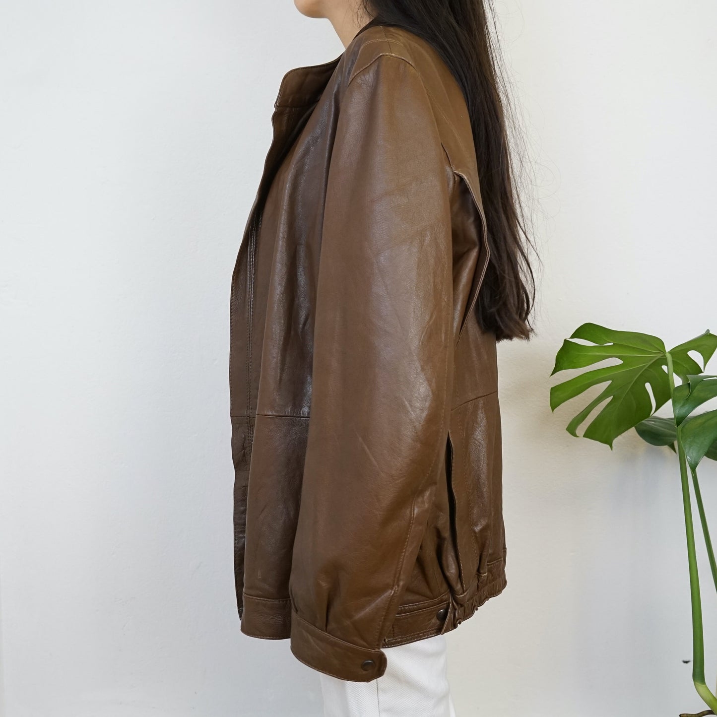 Vintage brown leather jacket Size L