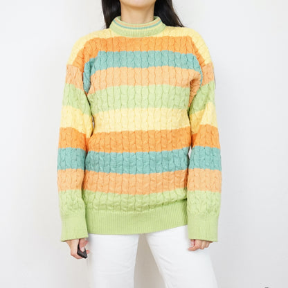 Vintage pastel colors Pullover Size M-L