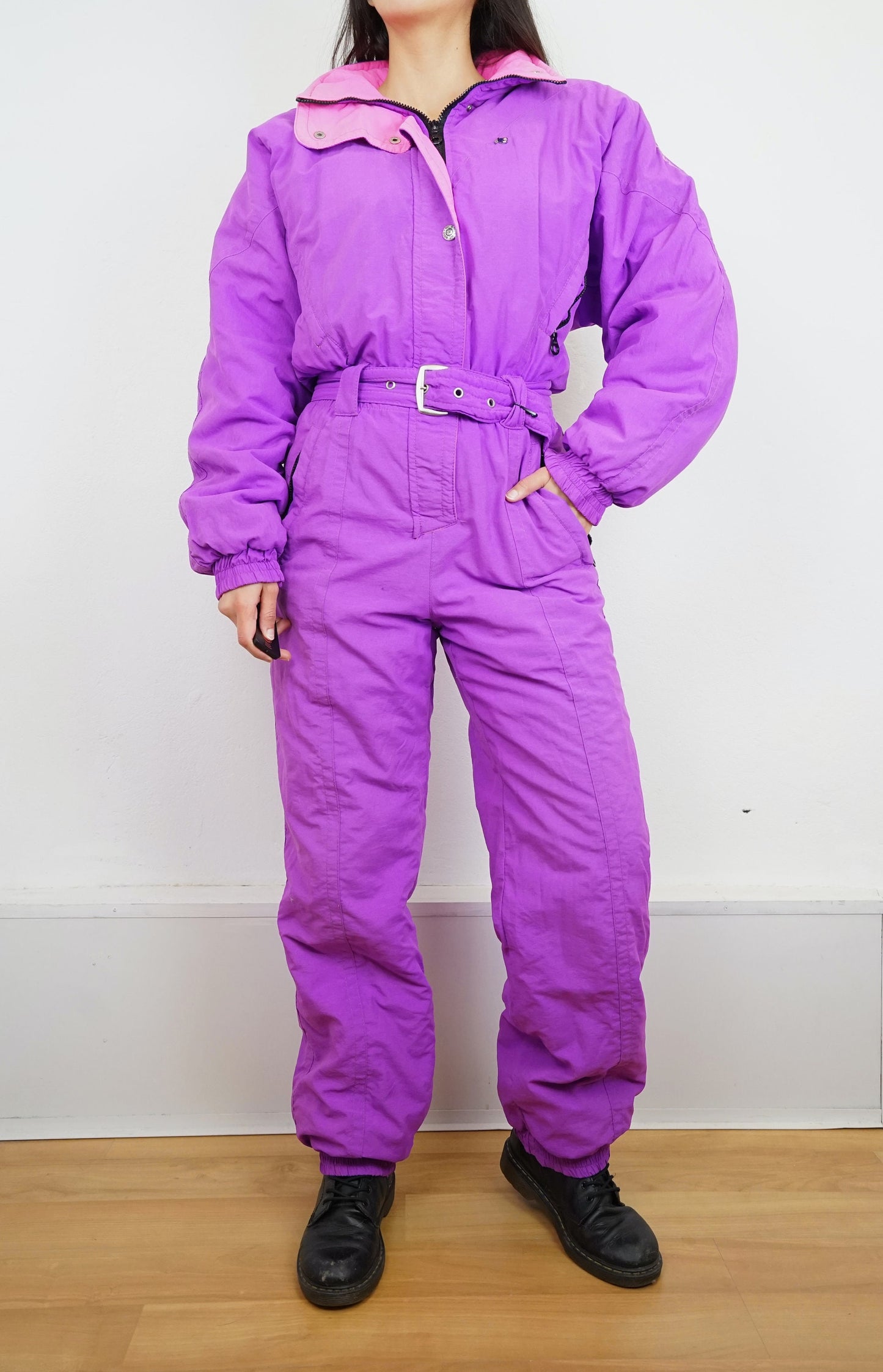 Vintage pink purple Ski Suit size S-M
