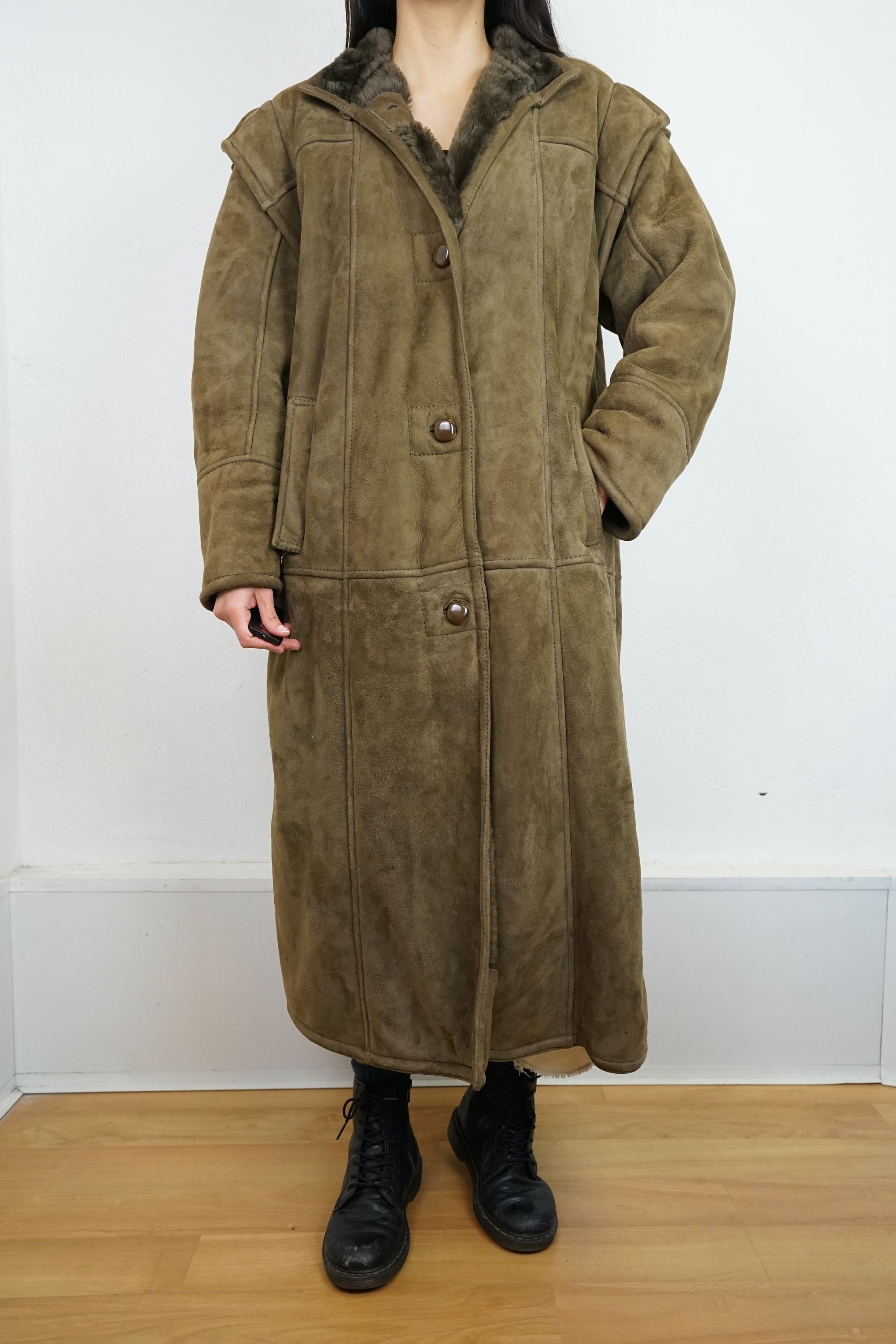 Vintage on sale shearling coat